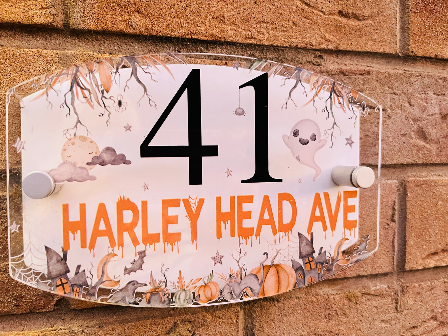 Autumn/ Halloween door number plaque