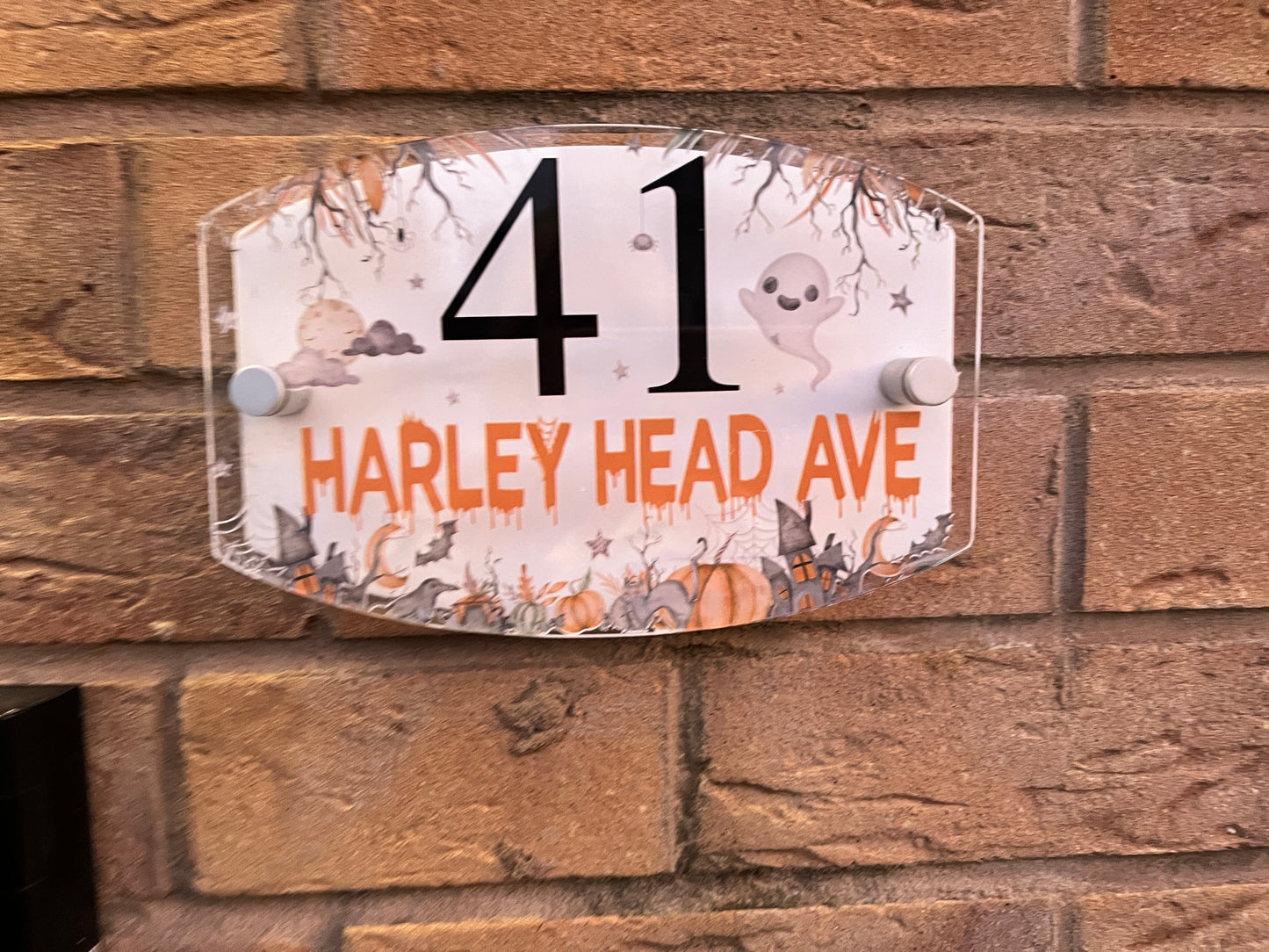 Autumn/ Halloween door number plaque