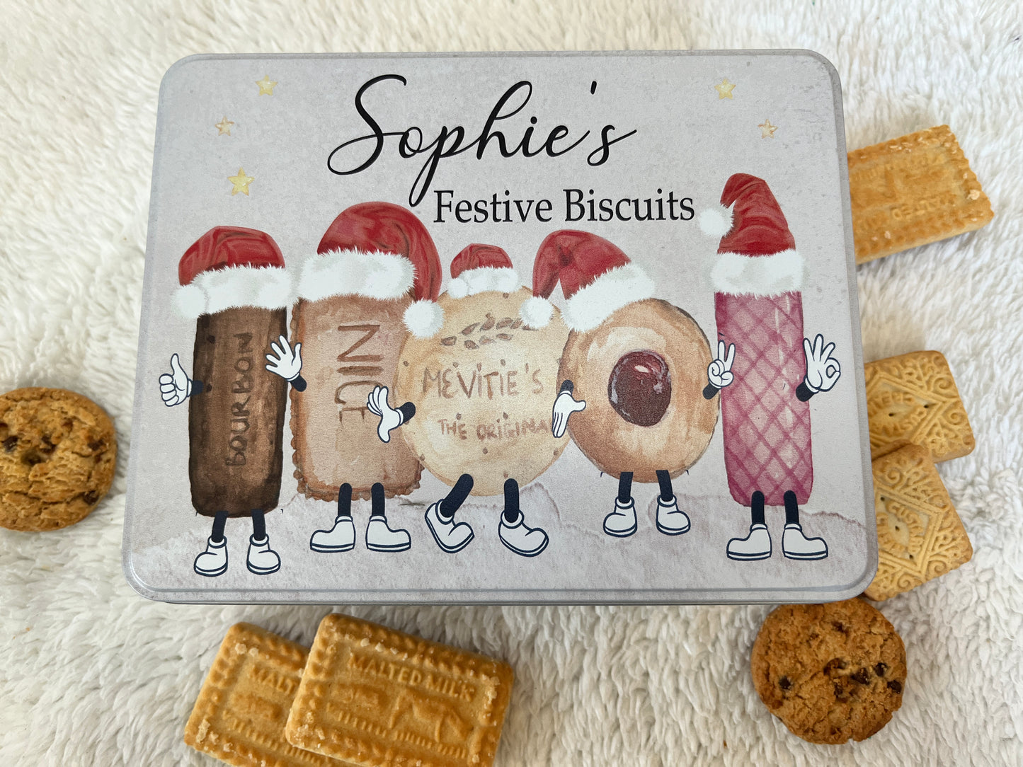 Festive biscuits tin