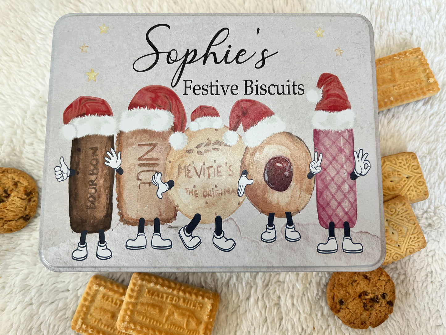 Festive biscuits tin