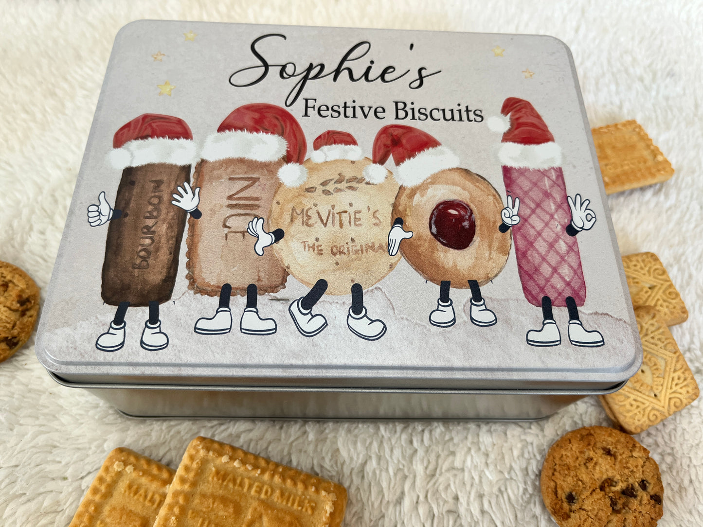 Festive biscuits tin