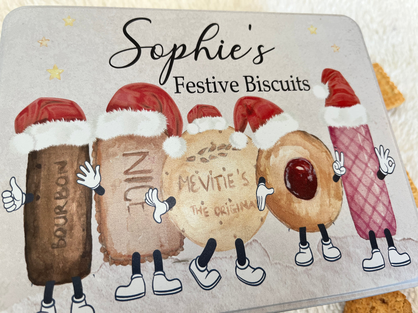 Festive biscuits tin