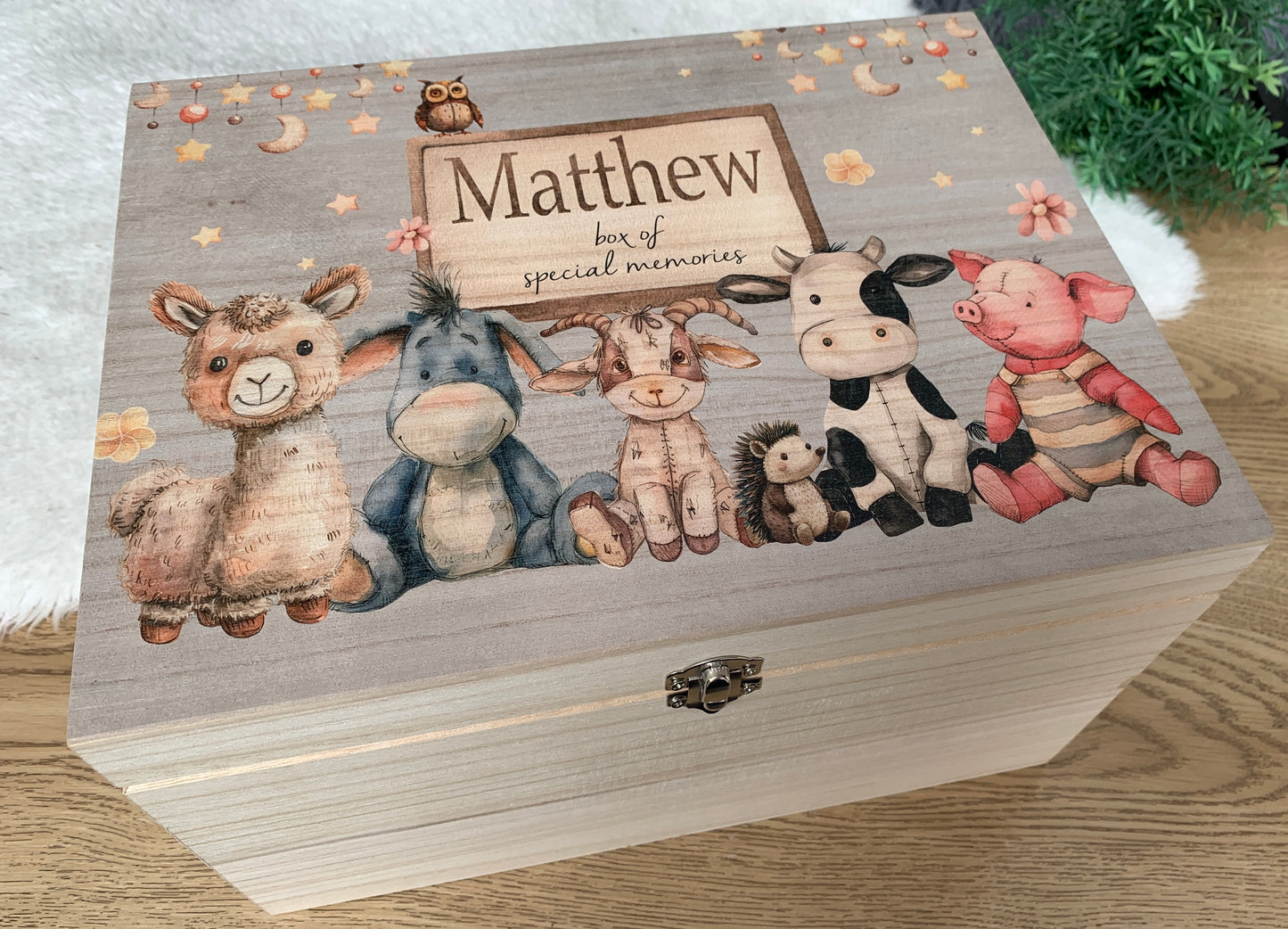 Vintage farm animal keepsake box