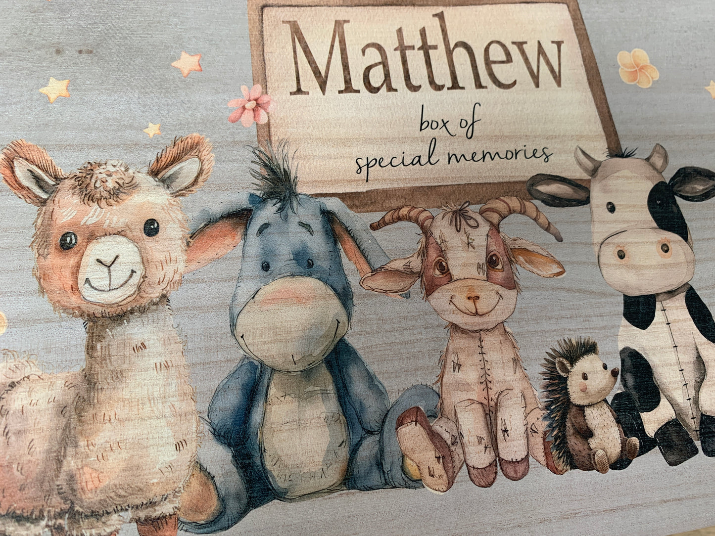Vintage farm animal keepsake box
