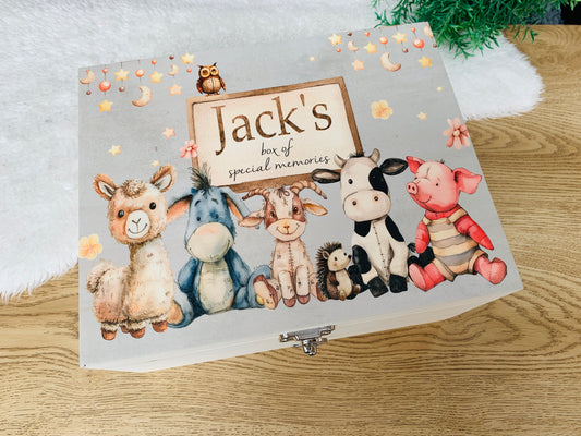 Vintage farm animal keepsake box