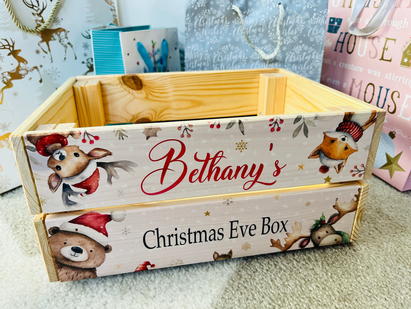 Woodland faces Christmas Crate