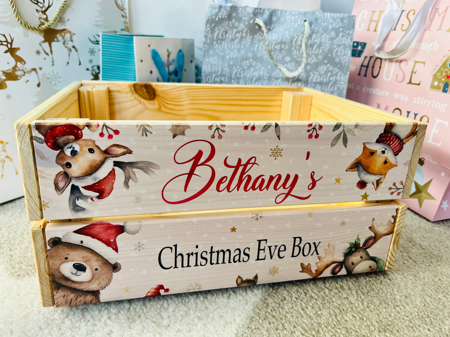 Woodland faces Christmas Crate