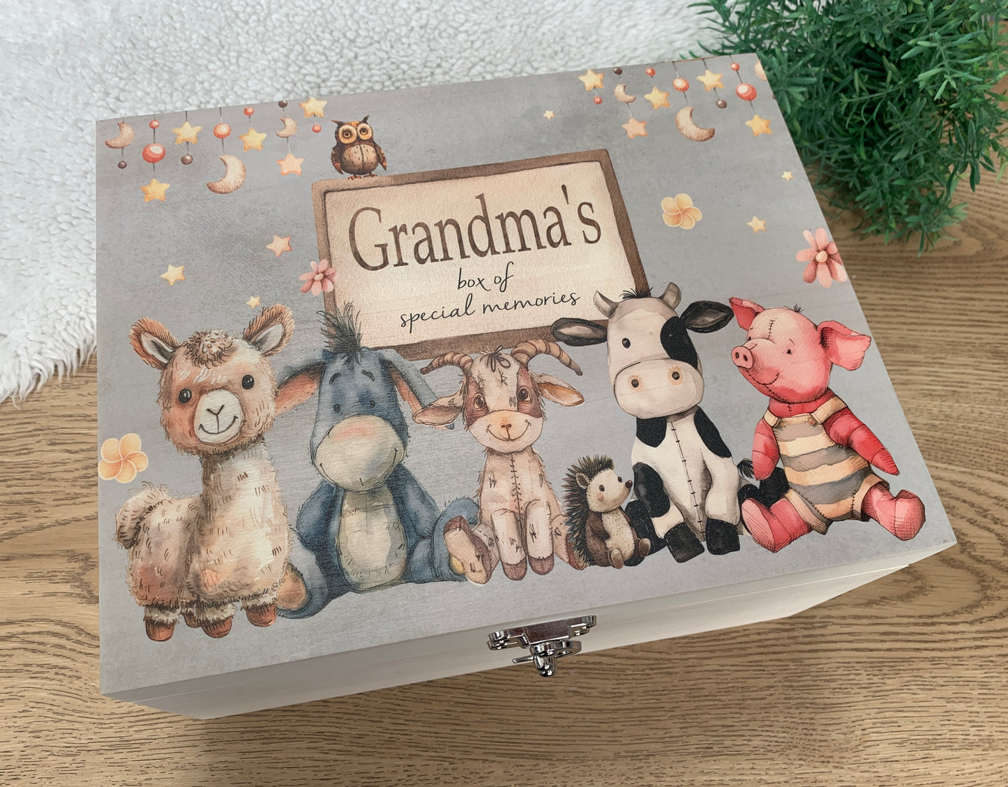 Vintage farm animal keepsake box