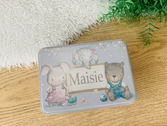 Cute animal tin