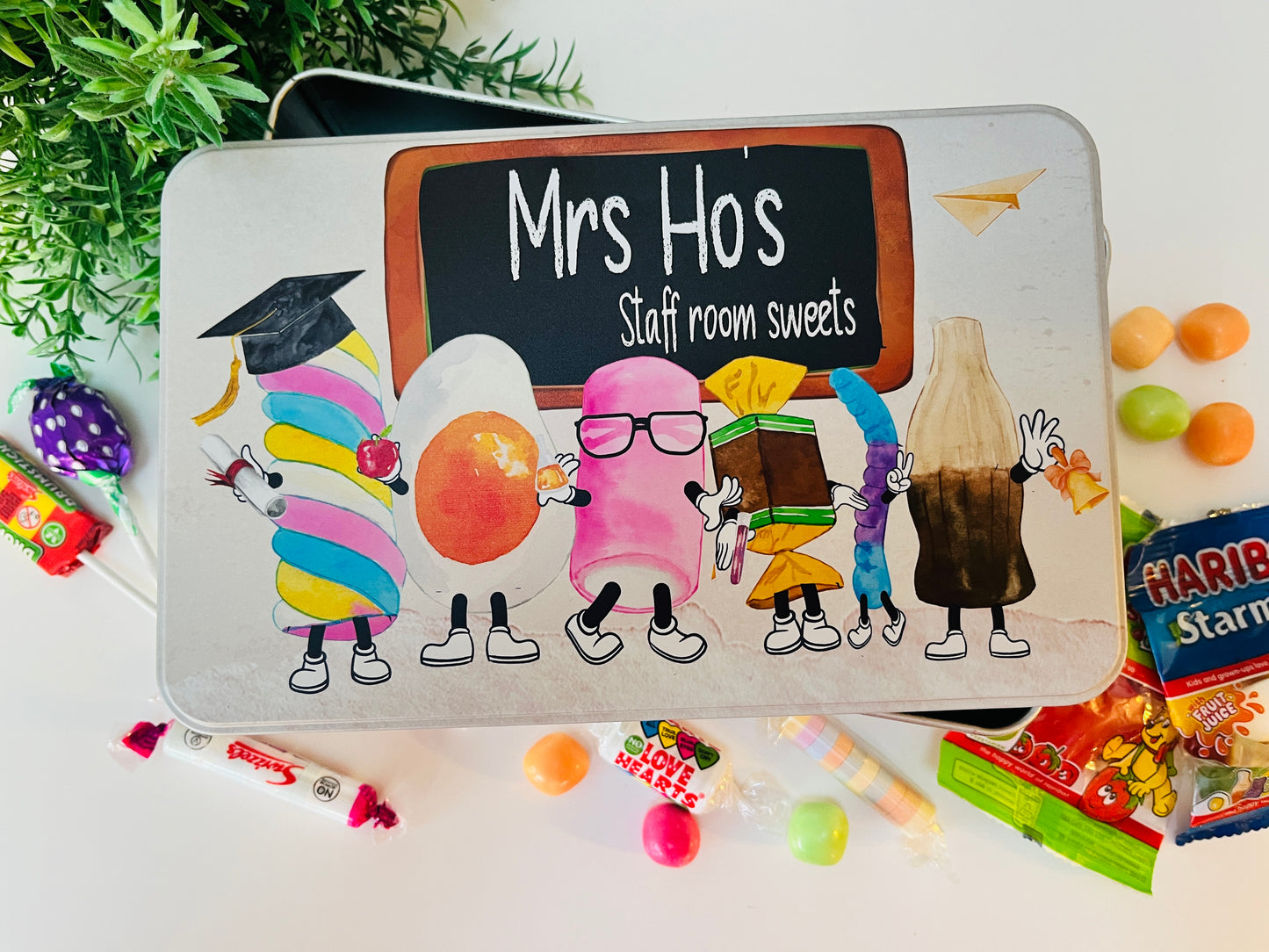 Teacher sweet character tin