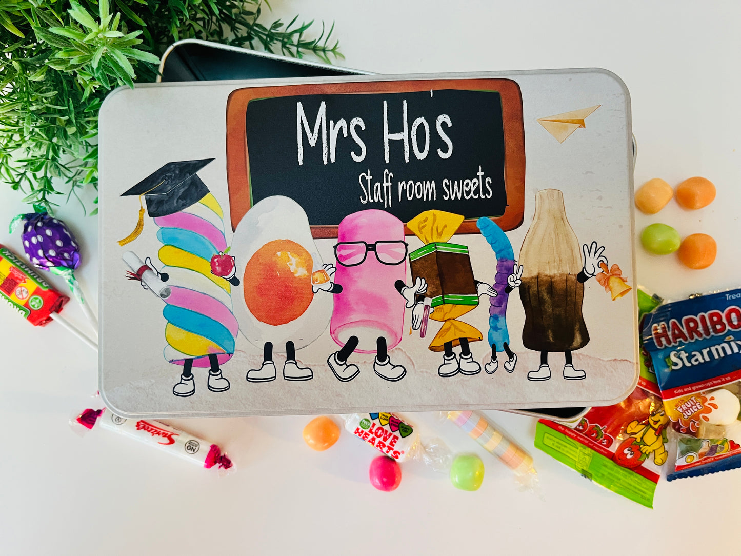 Teacher sweet character tin