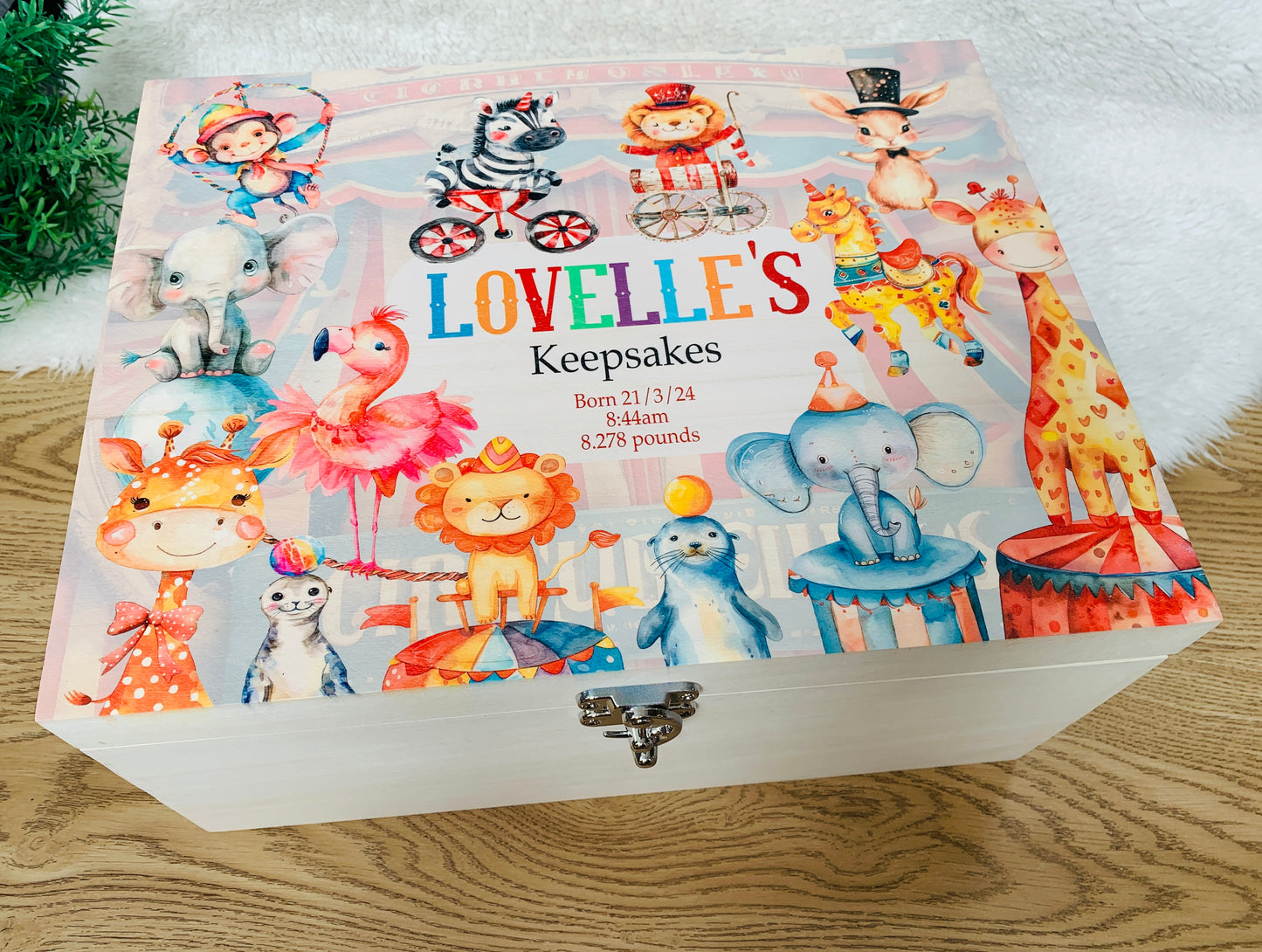 Circus animal keepsake box