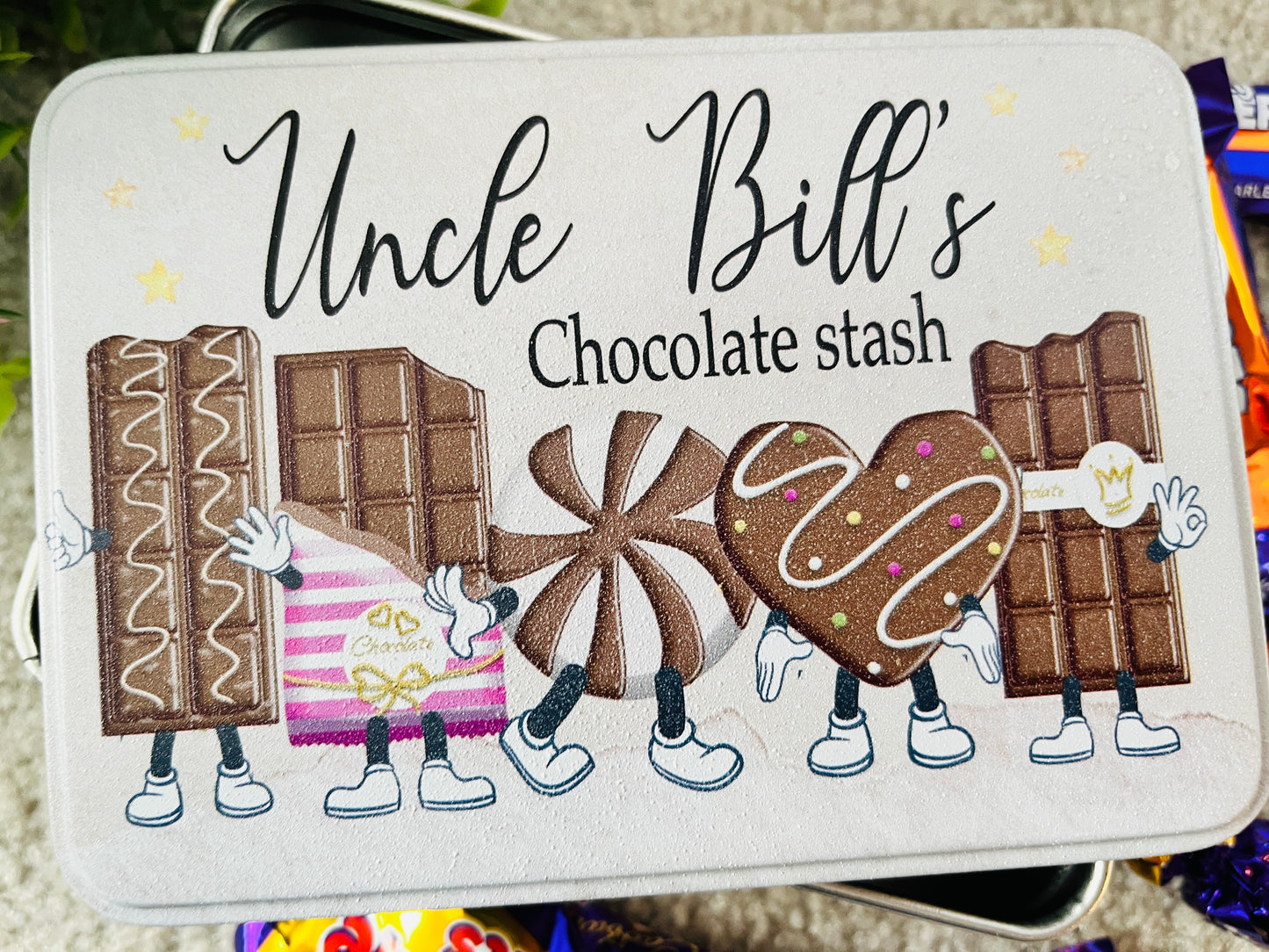 Chocolate character tin