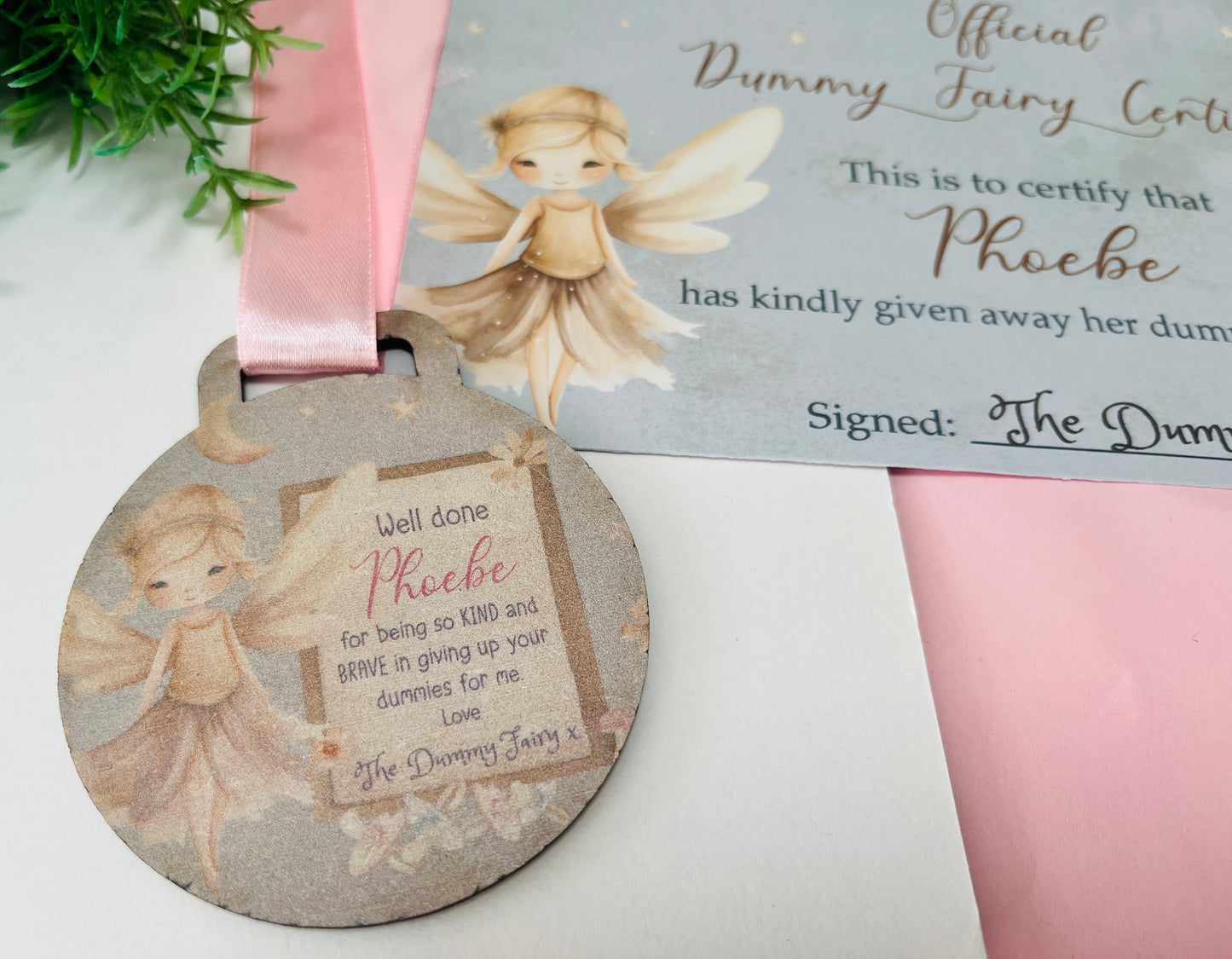 Gold Dummy Fairy medal with certificate