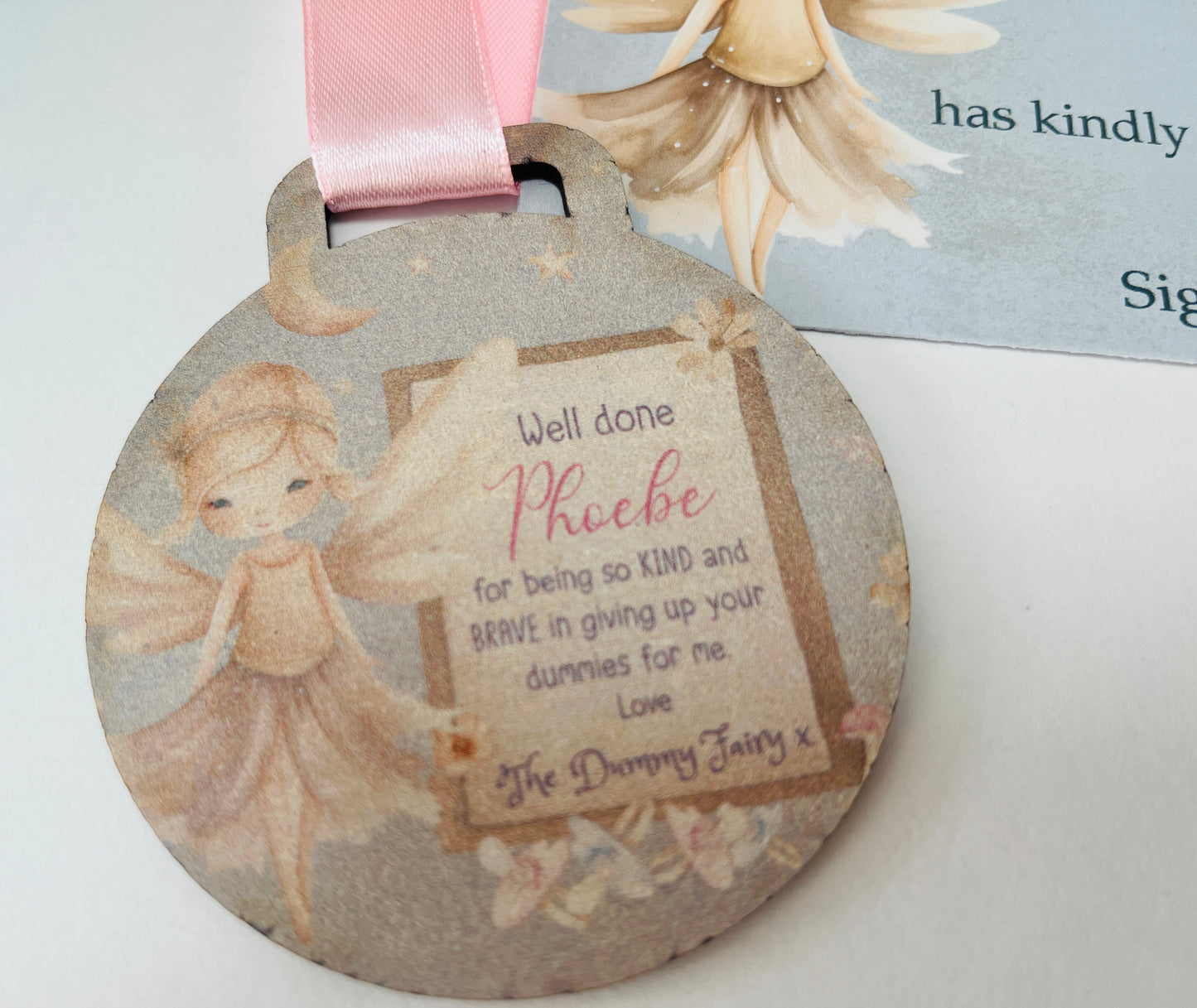 Gold Dummy Fairy medal with certificate