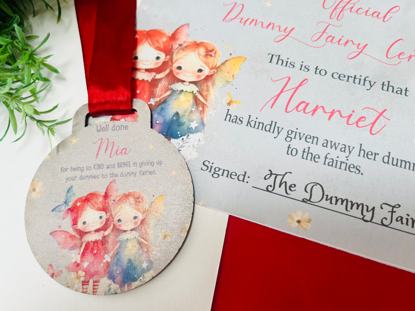 Duo Dummy Fairy medal with certificate