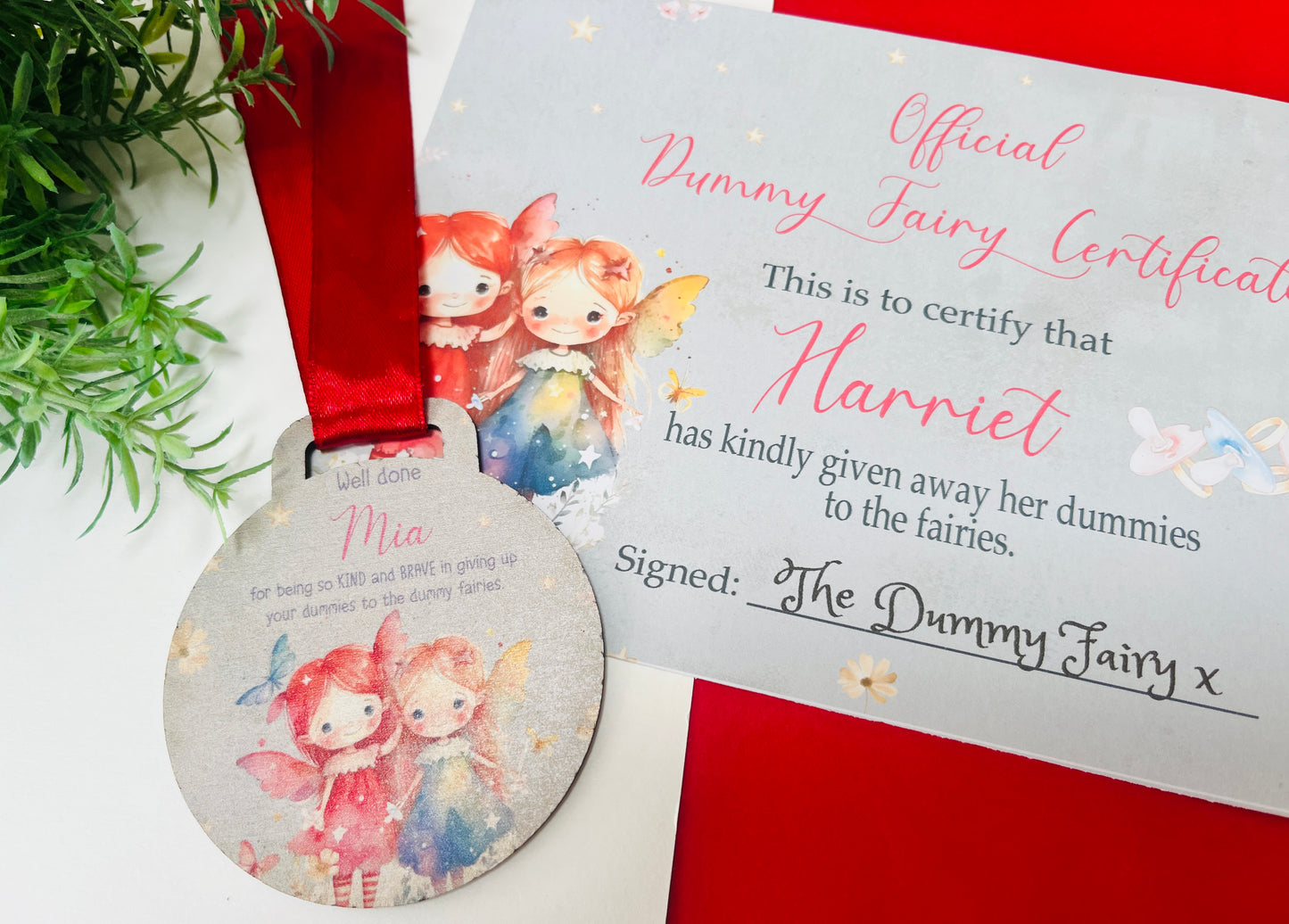 Duo Dummy Fairy medal with certificate