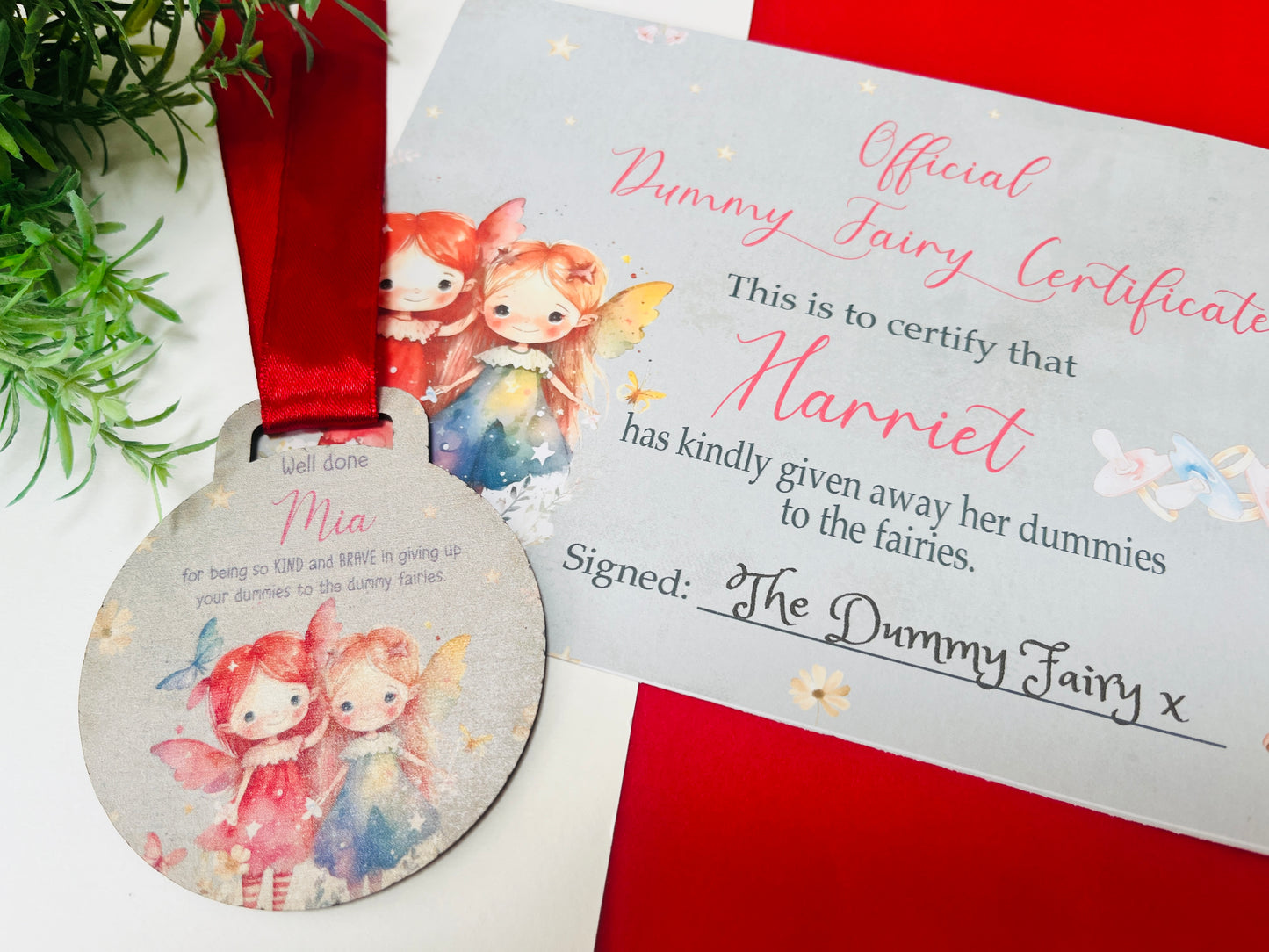 Duo Dummy Fairy medal with certificate