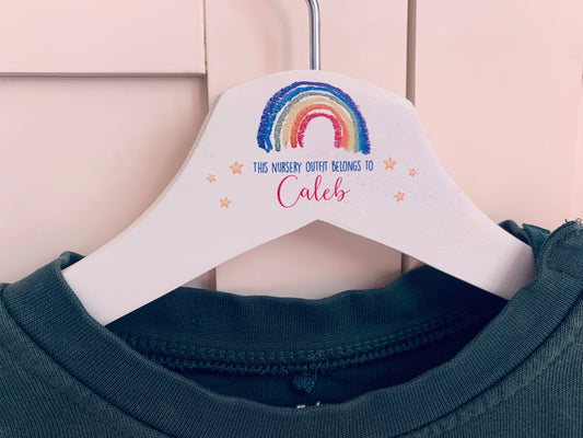 Rainbow school uniform hanger