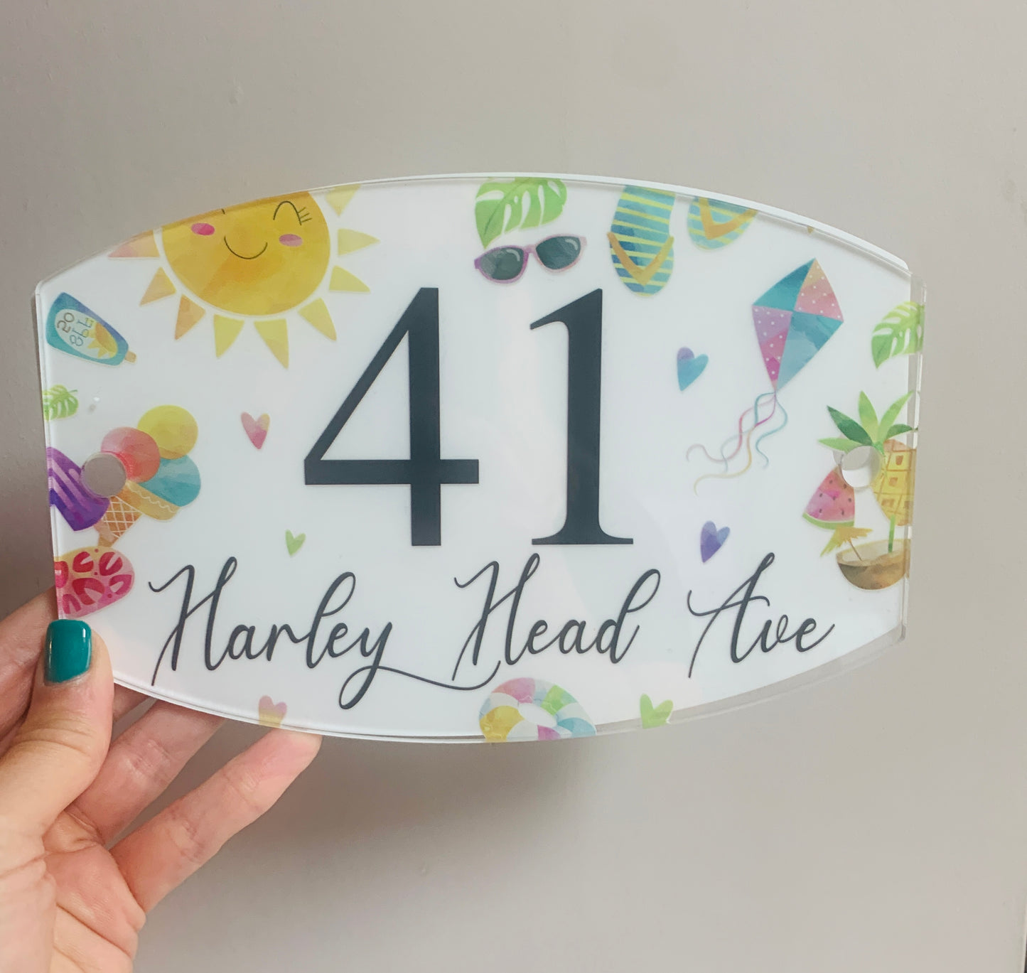 Summer door number plaque