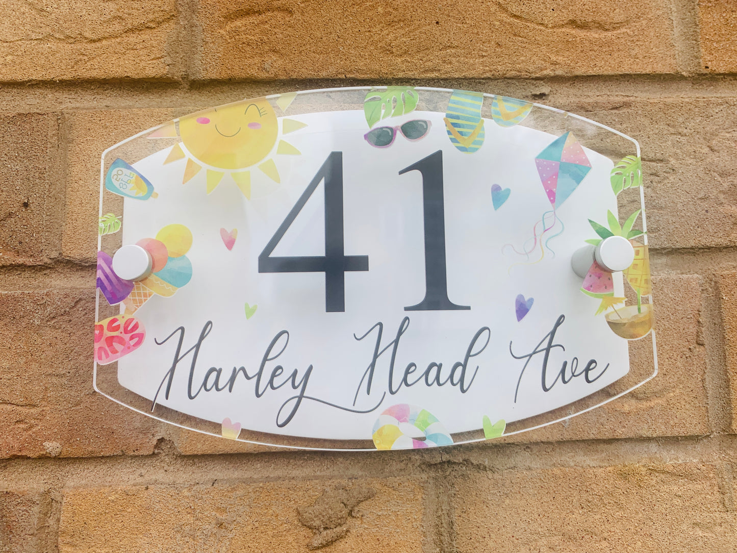 Summer door number plaque