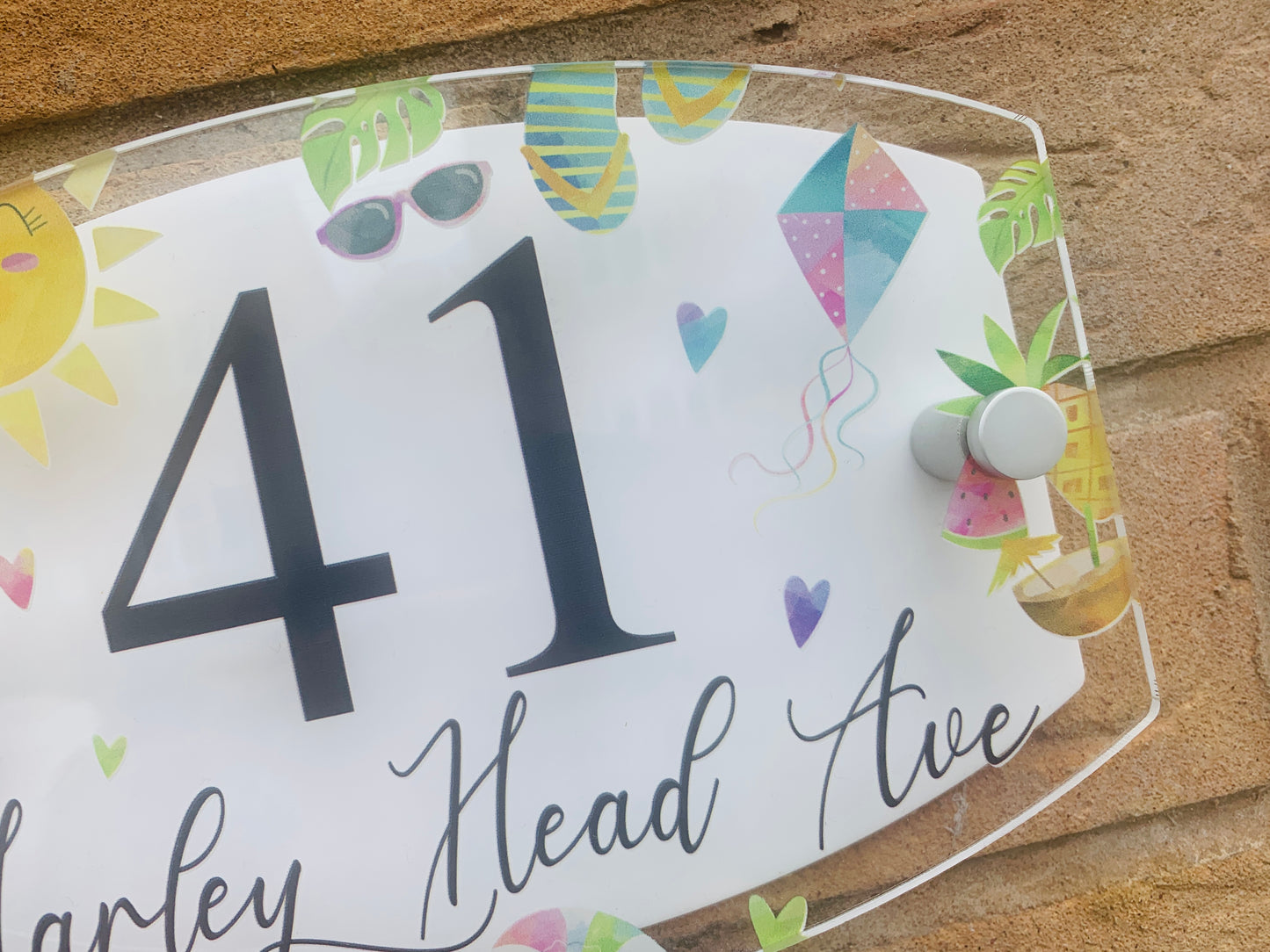 Summer door number plaque