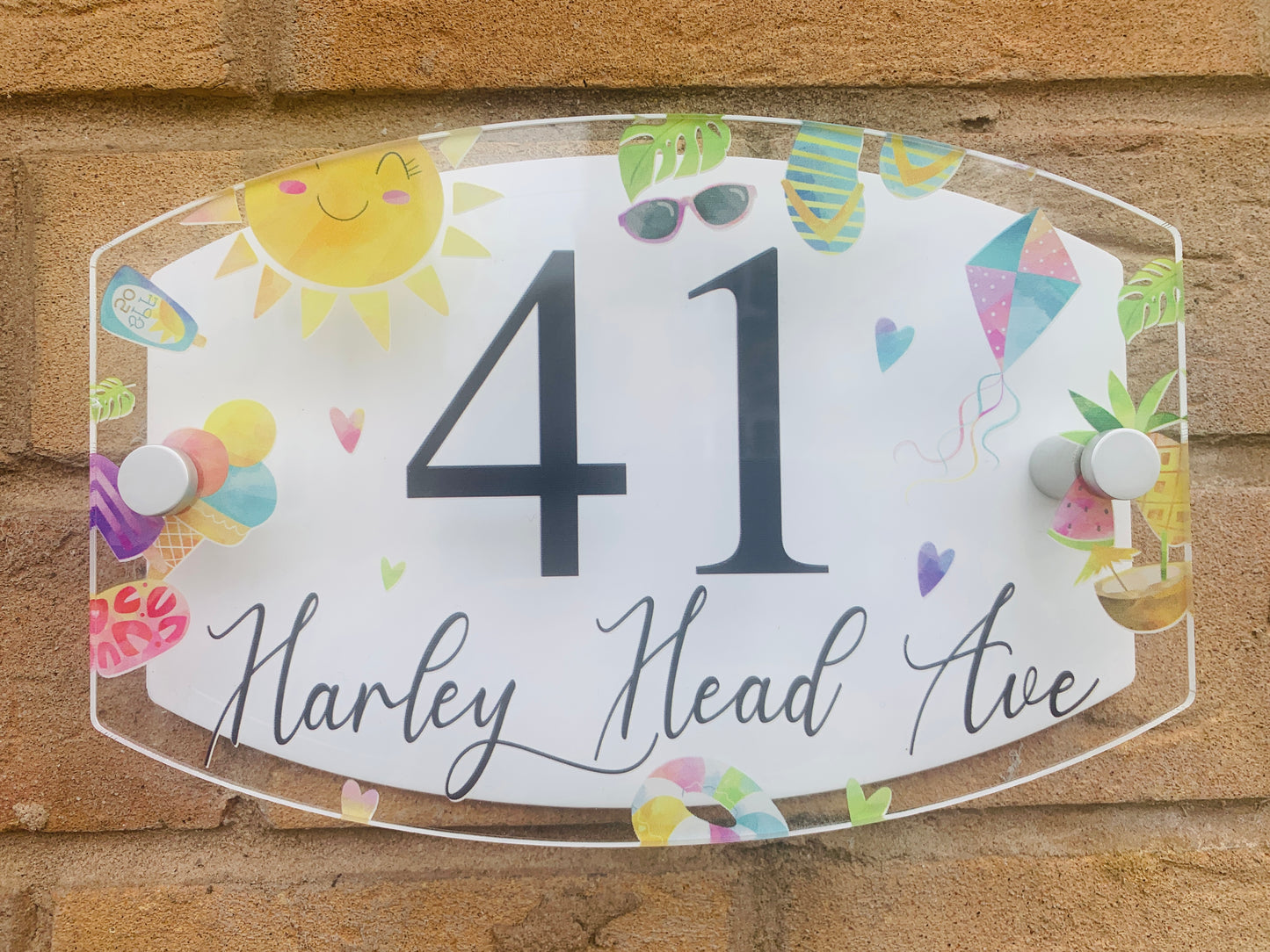 Summer door number plaque