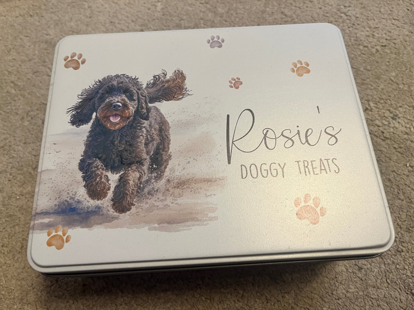 Dog treat tin