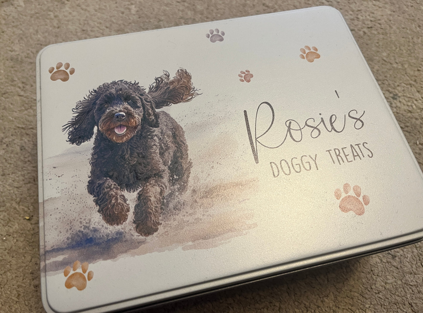 Dog treat tin