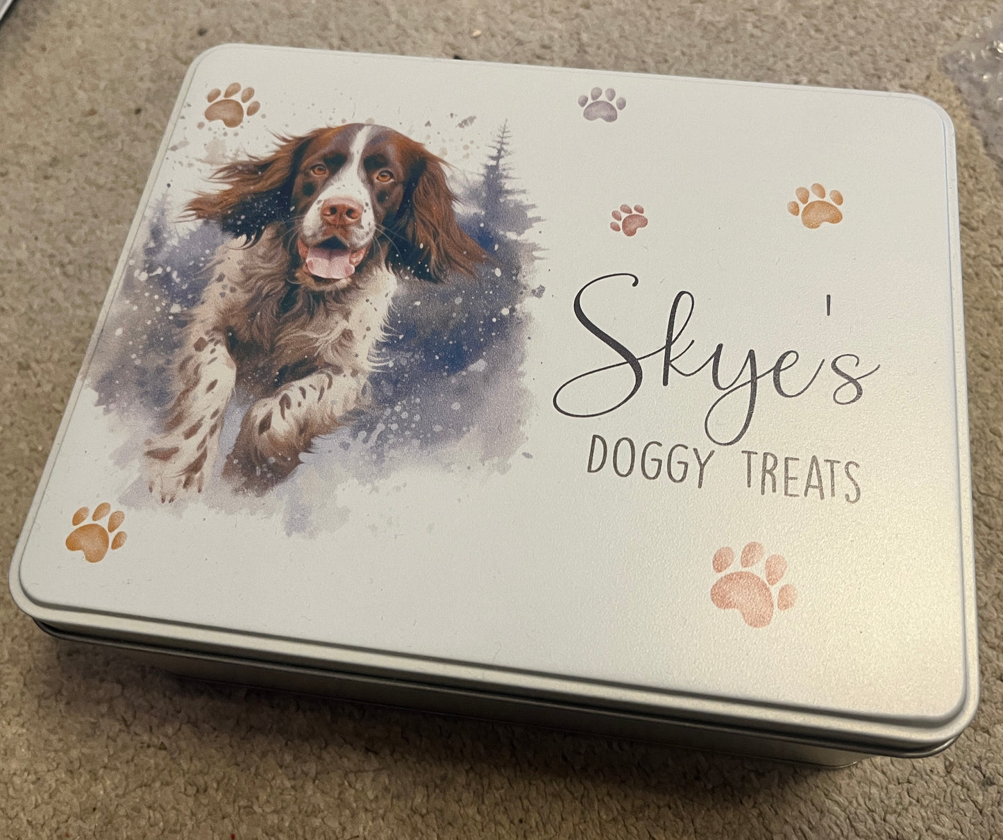 Dog treat tin