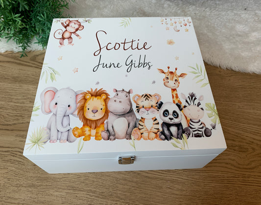 Luxury Safari animal group keepsake box