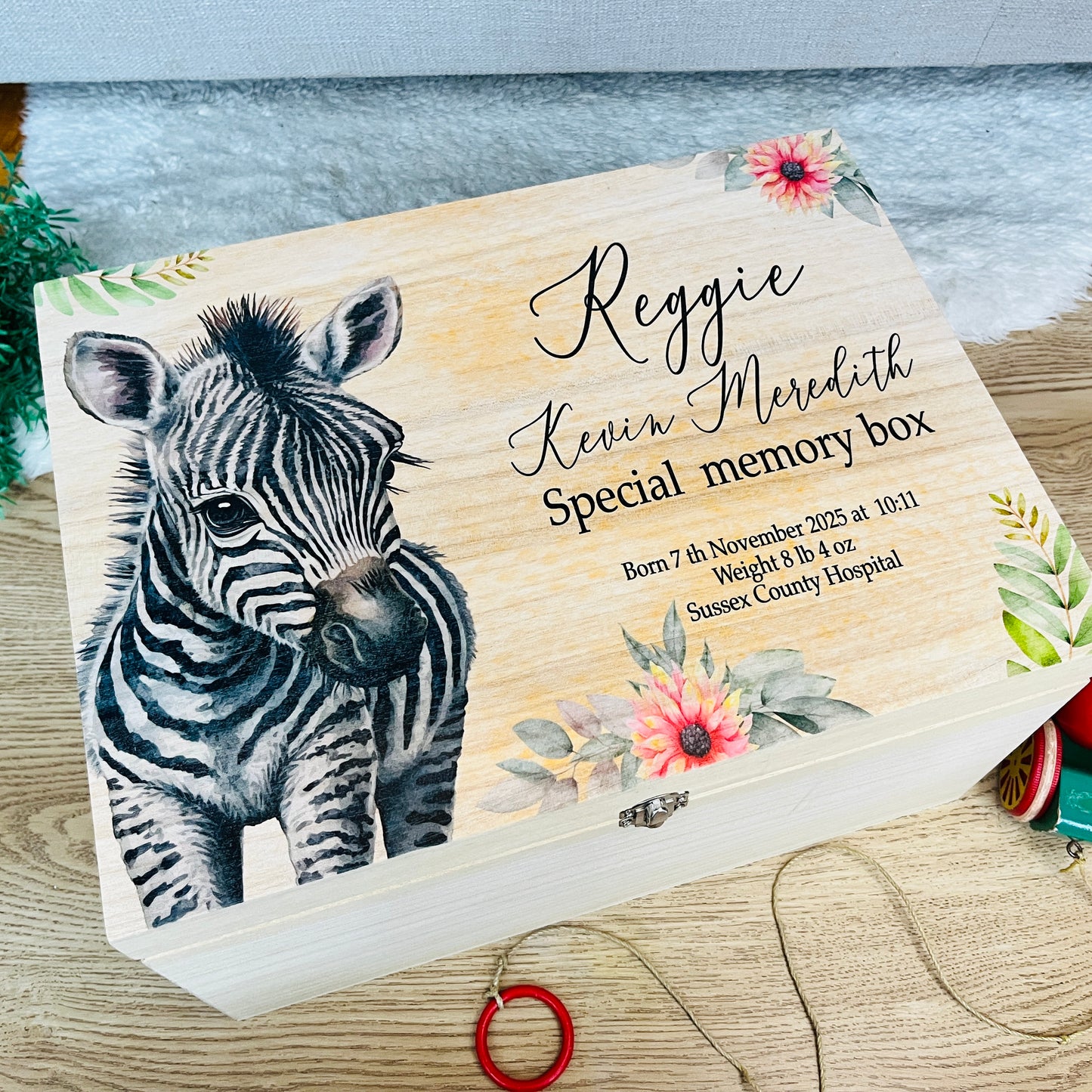 Zebra keepsake box