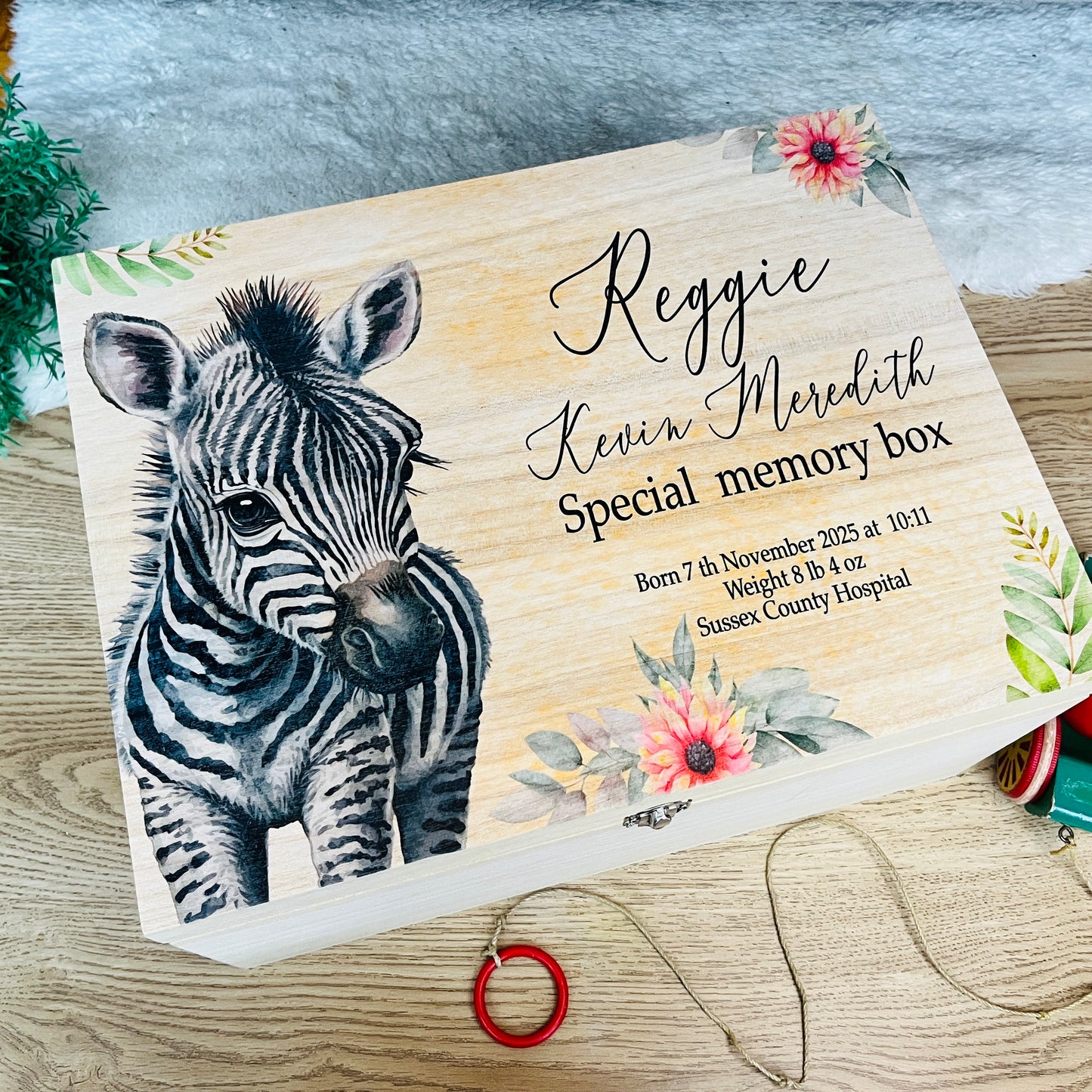 Zebra keepsake box