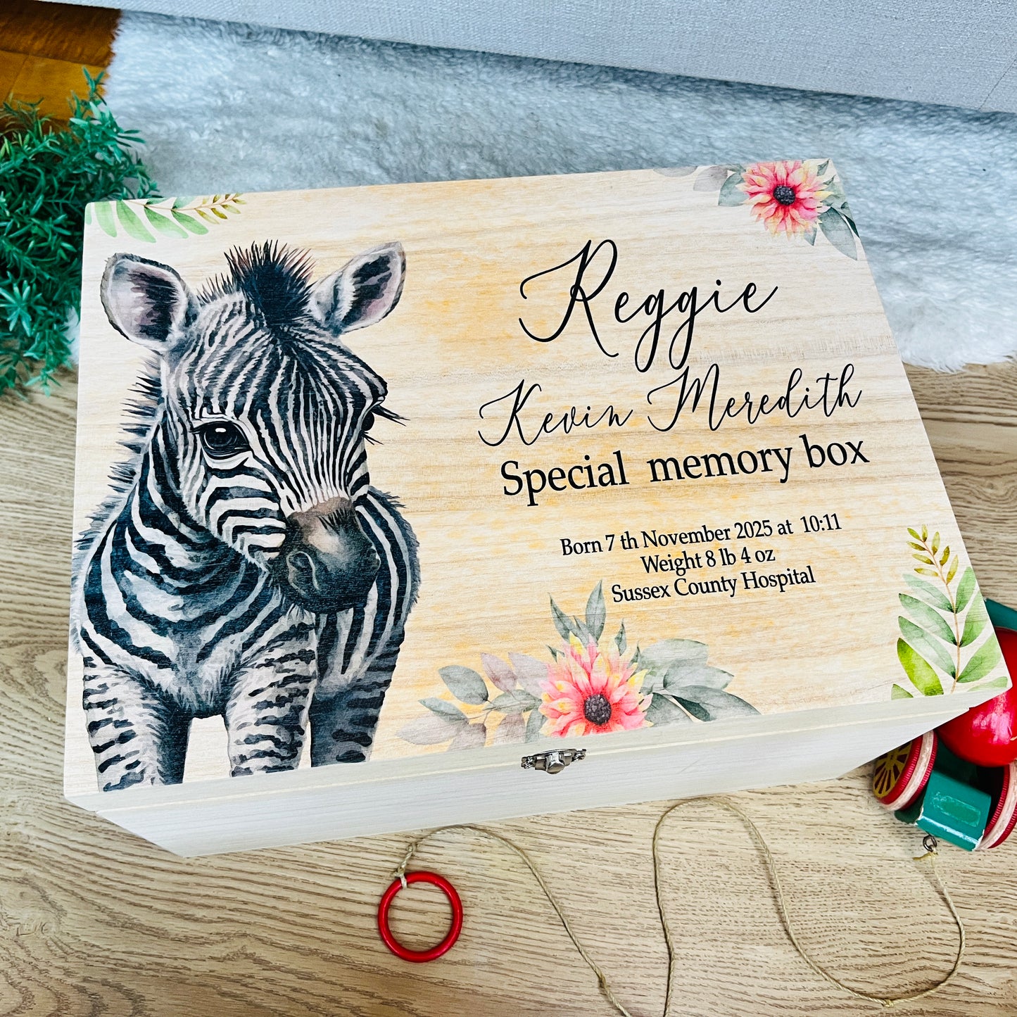 Zebra keepsake box