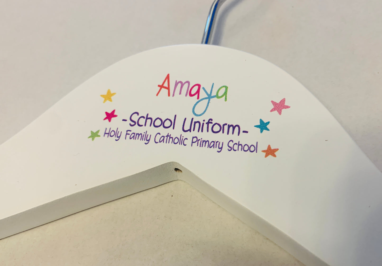 Personalised school uniform hanger