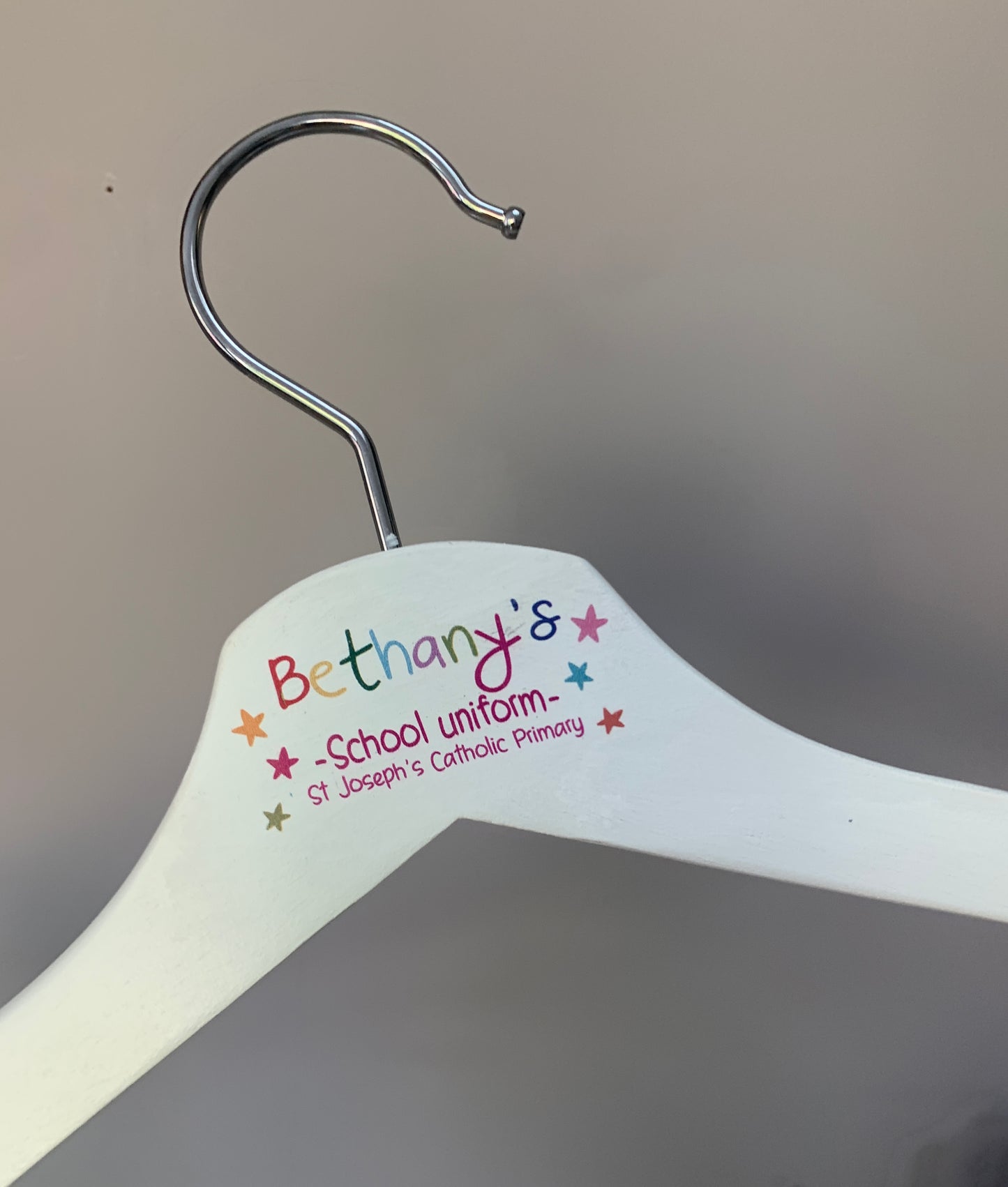 Personalised school uniform hanger