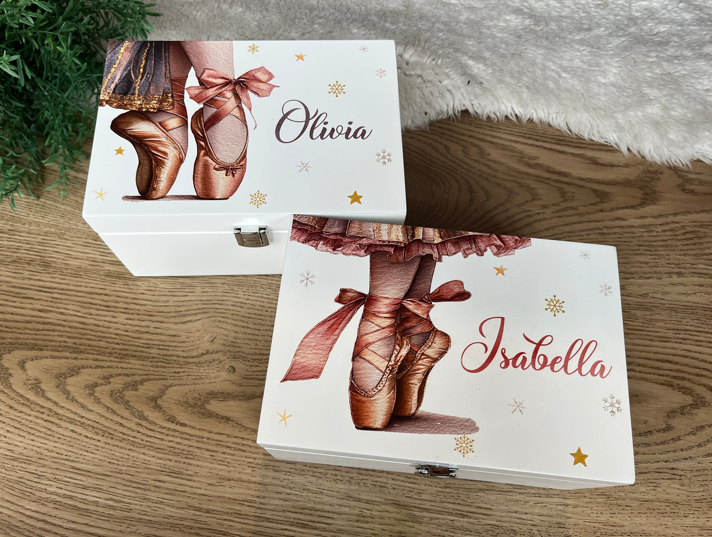 Ballet Shoes luxury white jewellery box with mirror