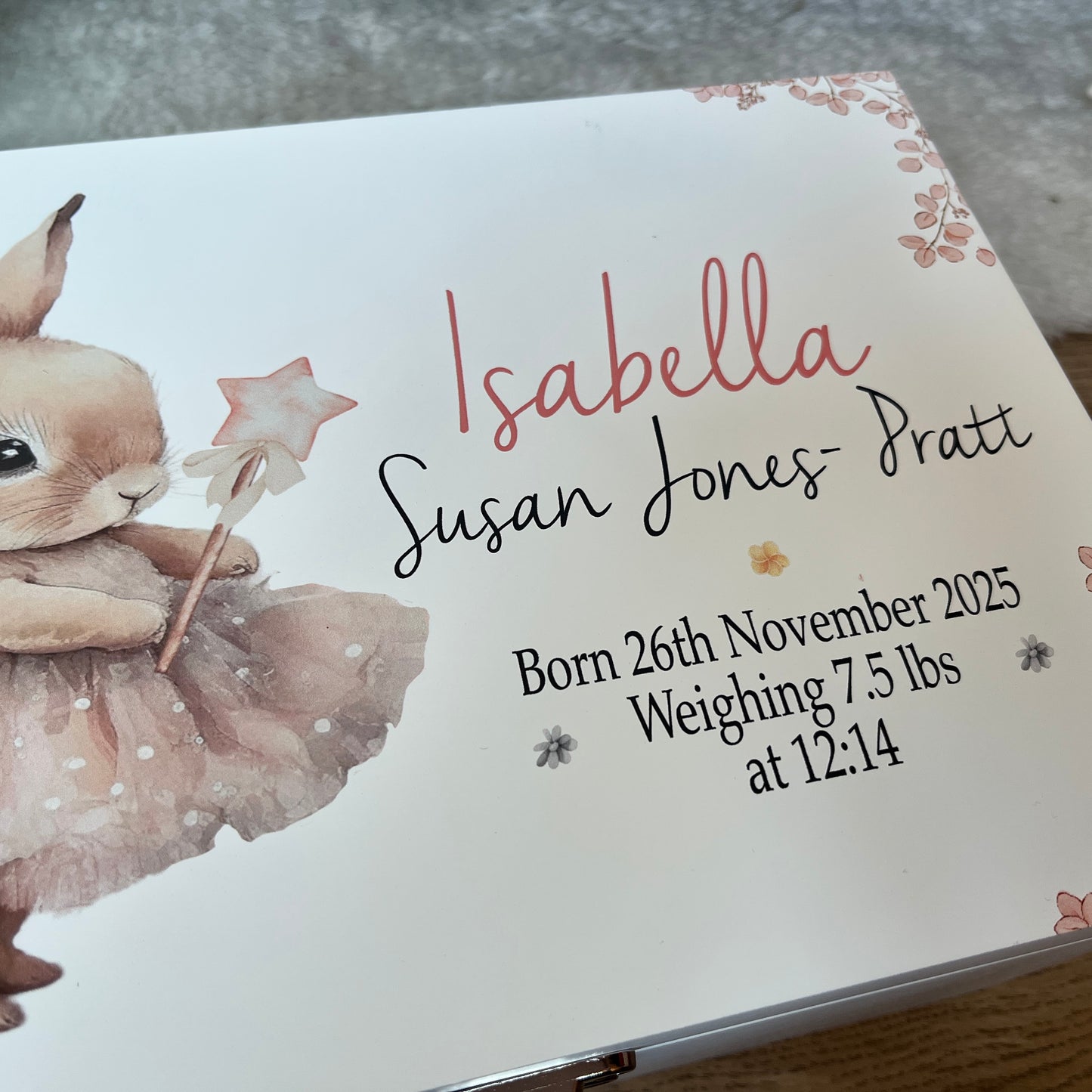 Ballerina Bunny Luxury white baby memory box
