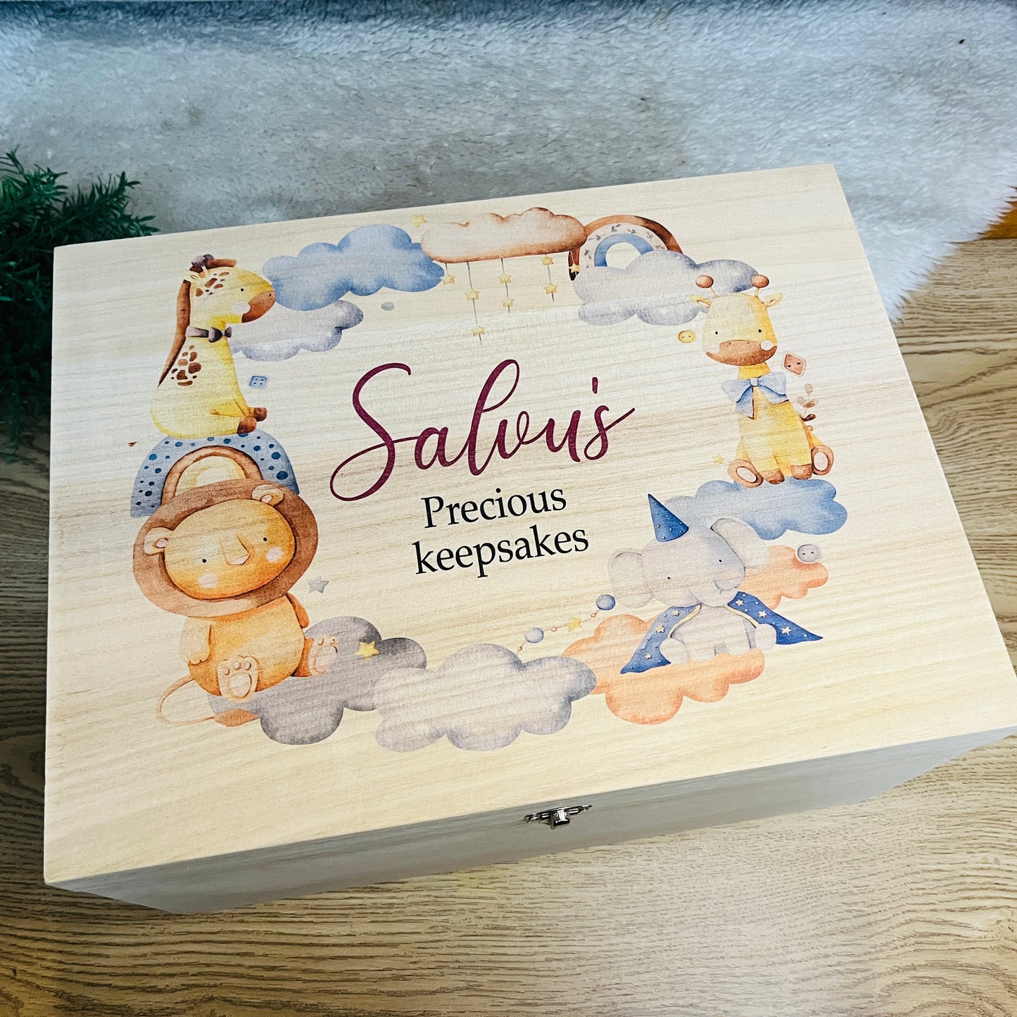 Safari wreath keepsake box