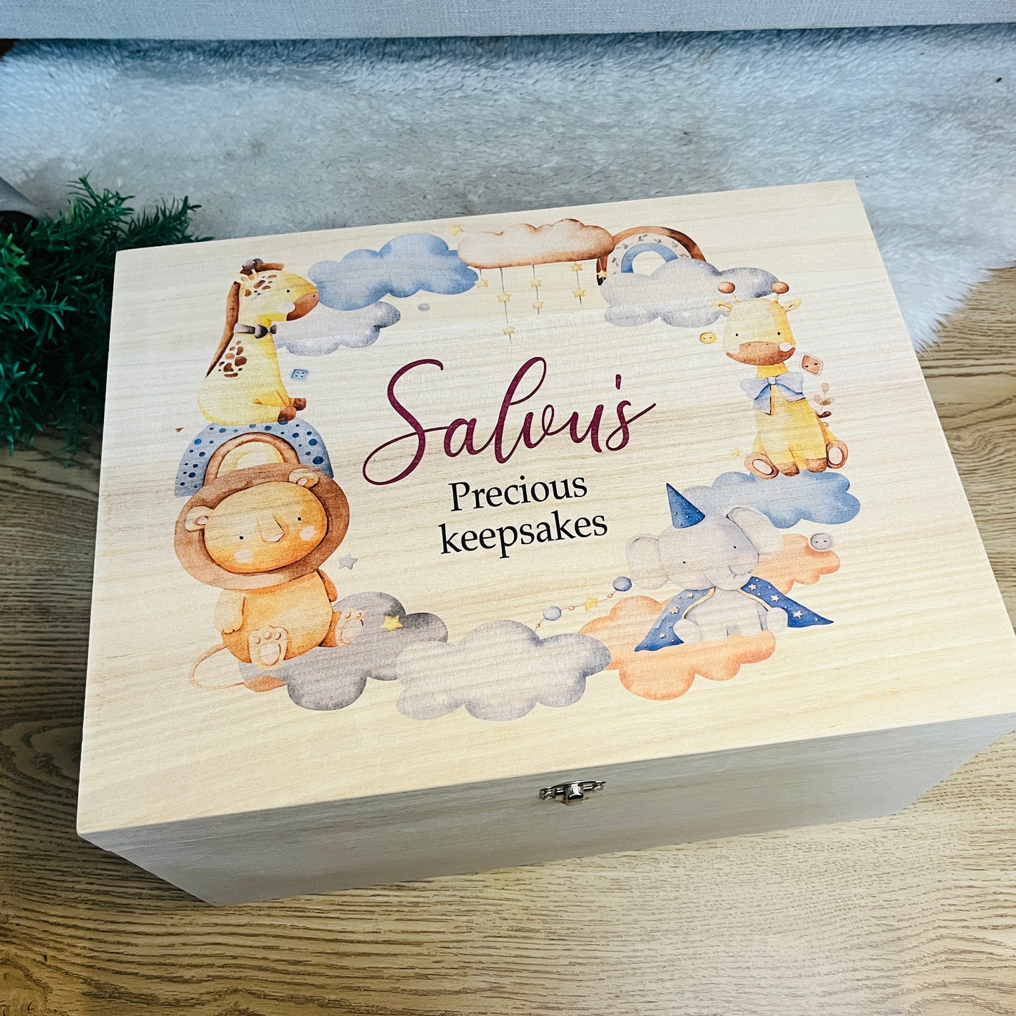 Safari wreath keepsake box