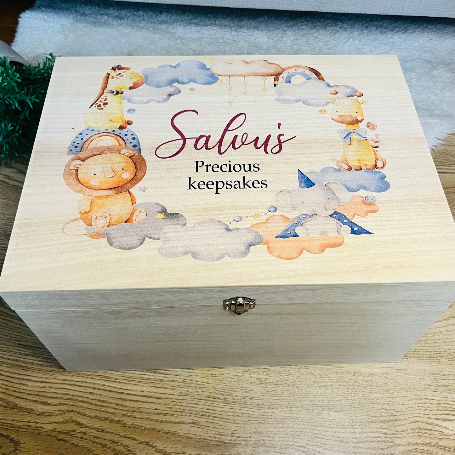 Safari wreath keepsake box