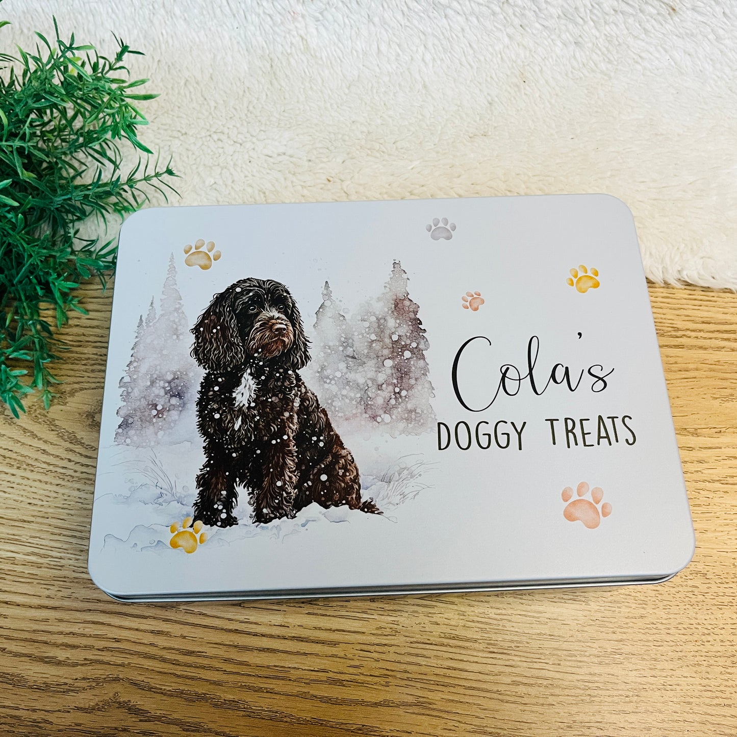 Dog treat tin