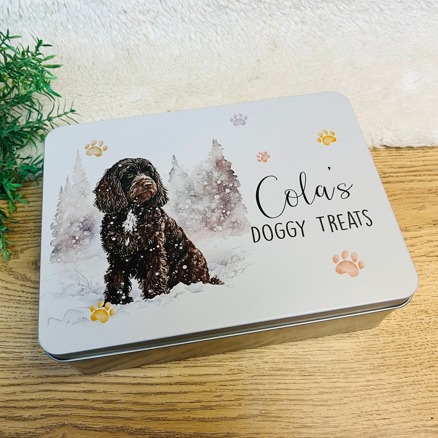 Dog treat tin