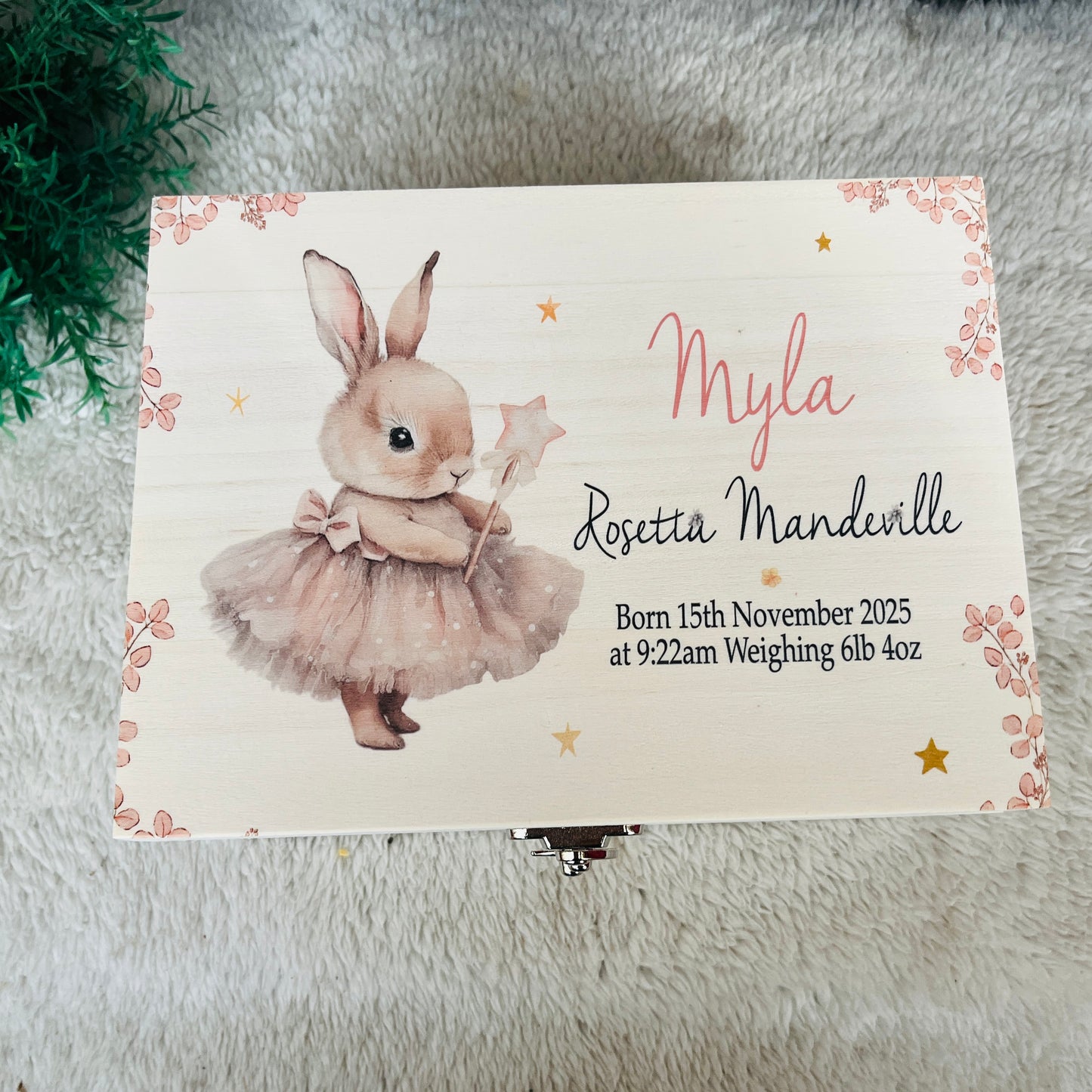 Cute Ballerina Rabbit keepsake box