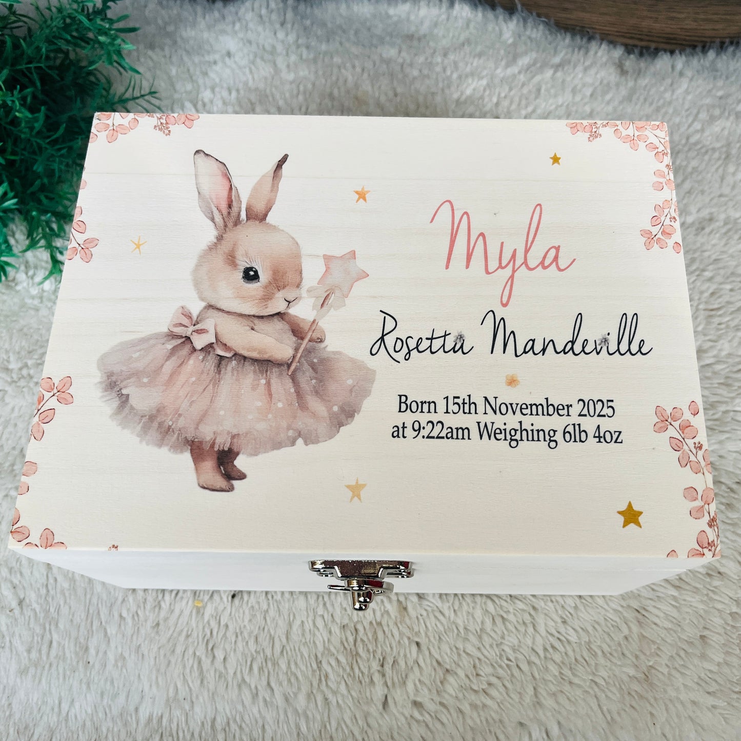 Cute Ballerina Rabbit keepsake box