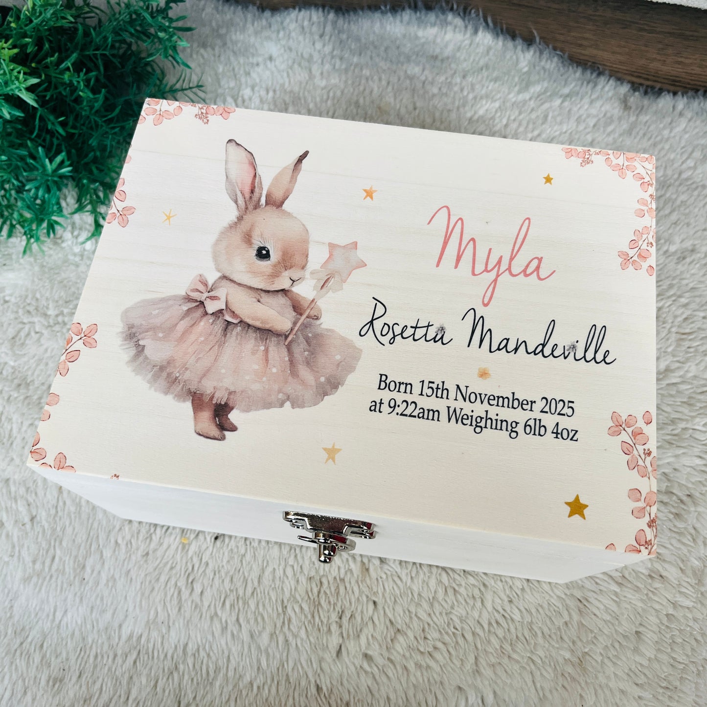 Cute Ballerina Rabbit keepsake box