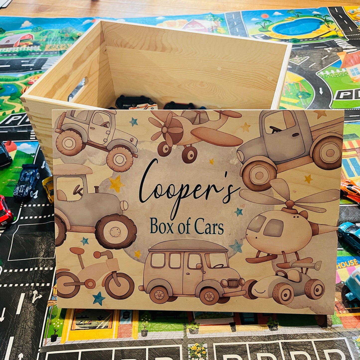 Vehicle Cars Lift Off Lid Box