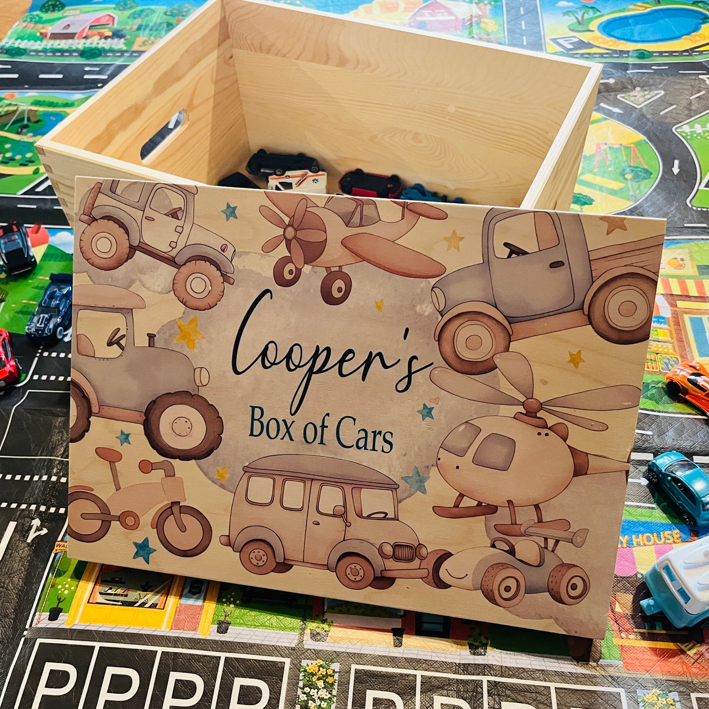 Vehicle Cars Lift Off Lid Box