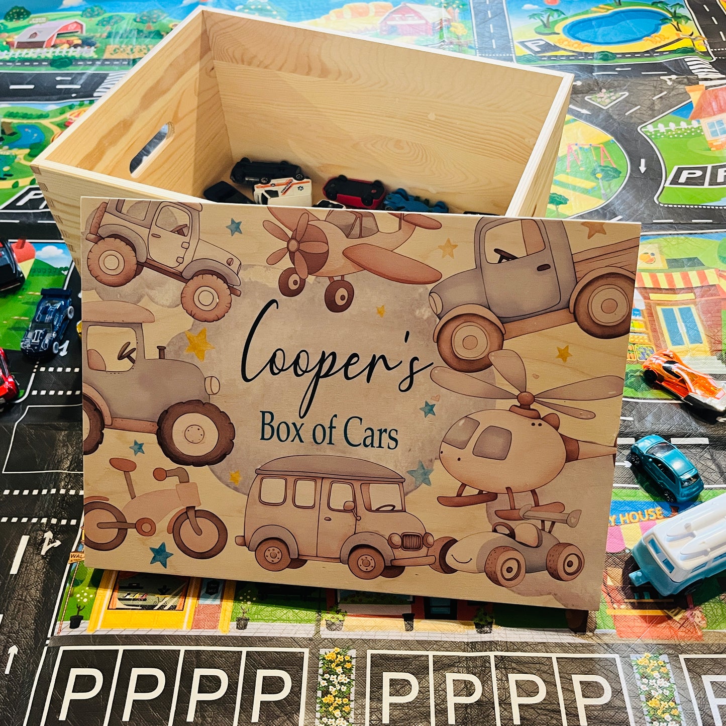 Vehicle Cars Lift Off Lid Box