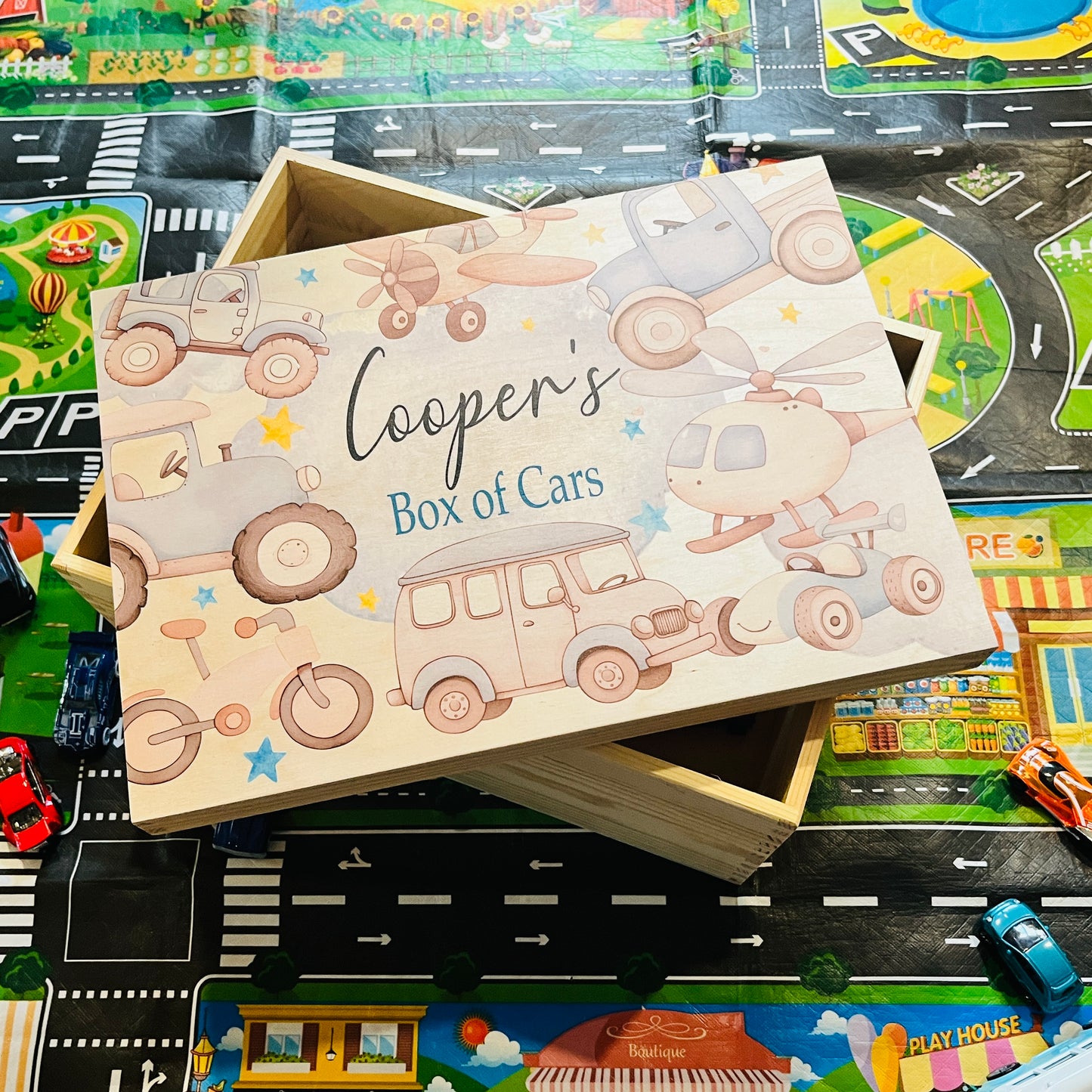Vehicle Cars Lift Off Lid Box